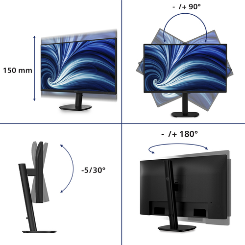 Moniteur LCD Philips 27B2N3500 27" Classe WQHD - 16:9 - Noir - 68,6 cm (27") Viewable - Résolution 2560 x 1440 - 4 ms - 12