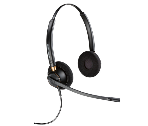 Poly EncorePro 520 Kabel Kopfbügel, Auf den Ohren Stereo Headset - Schwarz - Binaural - Ohraufliegend - 78,5 cm Kabel - Ge