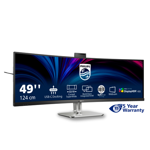 Philips 49B2U6900CH/00. Display diagonal: 124 cm (48.8"), Display resolution: 5120 x 1440 pixels, HD type: Dual QHD, Displ