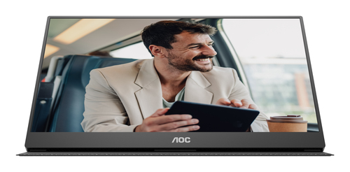 Monitor LED AOC 16T20E2 406,4 mm (16") Classe Full HD - 16:9 - Nero - 39,6 cm (15,6") Viewable - Tecnologia In-plane Switc