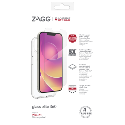 InvisibleShield Glass Elite 360 AM Apple iPhone 14 Bundle. Case type: Cover, Brand compatibility: Apple, Compatibility: iP
