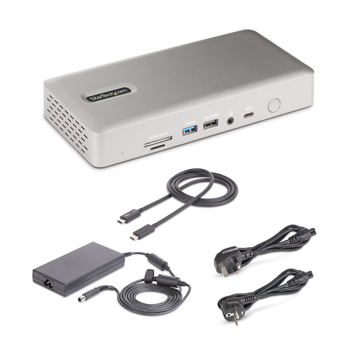StarTech.com Universal USB4 & Thunderbolt 4 Docking Station, Quad Display on Windows, Dual Display on MacBook, HDMI DP Doc