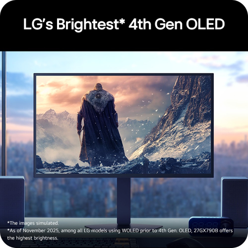 LG UltraGear GX7 WOLED 27-inch 4th Gen. QHD Gaming Monitorㅣ27GX790B with Dual-Mode(720Hz@HD, 540Hz@QHD), 0.02ms(GtG), DP2.