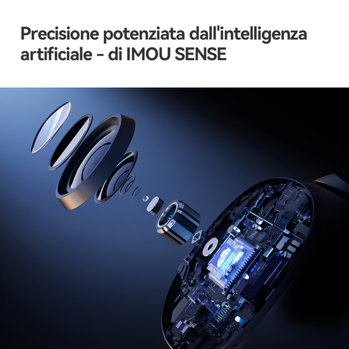 Imou Ranger Dual Pro 10MP Telecamera da interno, motorizzata, con doppia ottica 5MP+5MP, sirena integrata e faretto, tasto