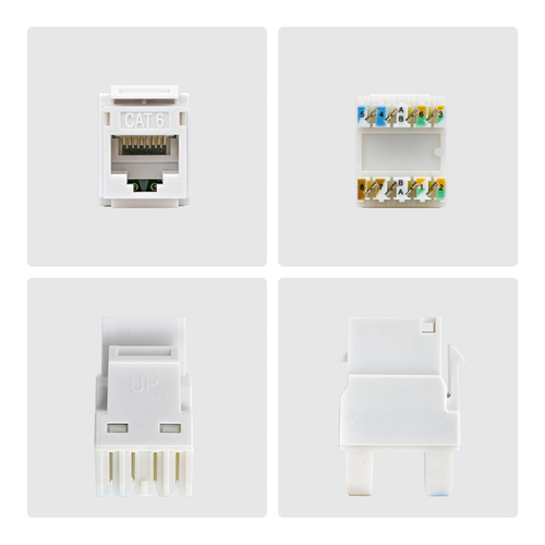 StarTech.com Jack Keystone Cat6, Lot de 24 Prises Ethernet RJ45 Keystone, Prise Murale UTP Cat6, Connecteur à 180° 110 Pun