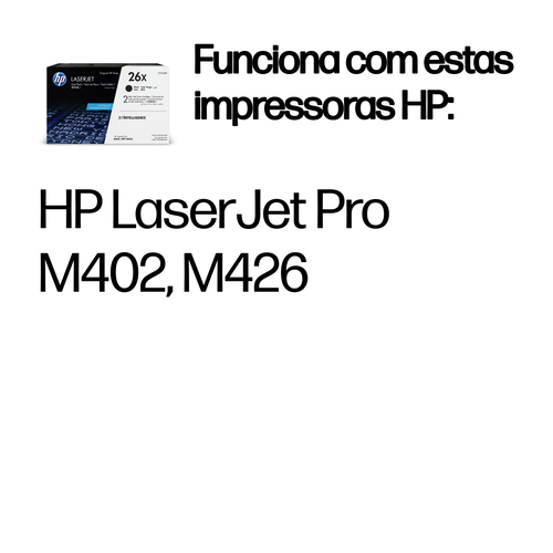 HP 26X (CF226XD) Original Alto Yield Laser Cartucho de toner - Preto - 2 / Cartão - Laser - Alto Yield - 2 / Caixa