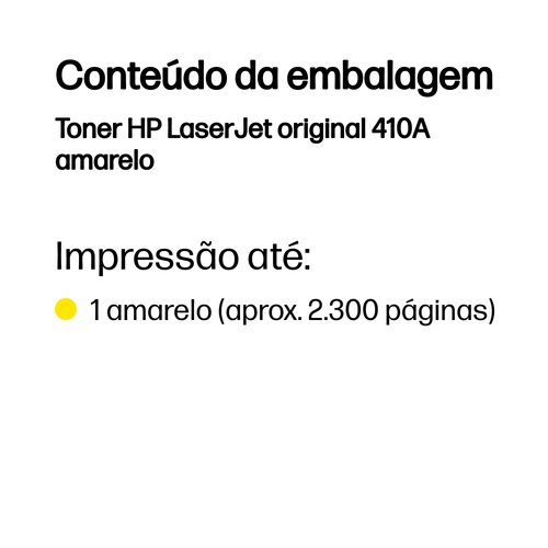 HP 410A Original Laser Cartucho de toner - Embalagem Individual - Amarelo - 1 Cada - Laser - 1 Cada