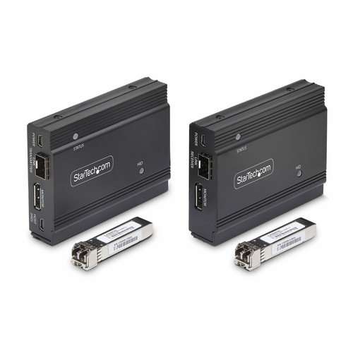 StarTech.com DisplayPort KVM Extender over Fiber Optic, 4K 60Hz, Console Extender Kit, Up to 984ft/300m (Multi-mode), 2x 1