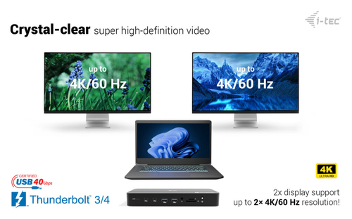 I-TEC THUNDERBOLT 5 DOCK 3X LCD M.2 SLOT 2.5 GLAN PD 140W UK