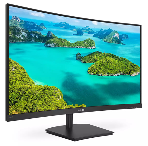 Philips 241E1SCA 24" Class Full HD Ecrã curvo Monitor LCD - 16:9 - Preto - 61 cm (24") Viewable - Alinhamento vertical (VA