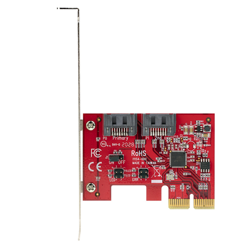 StarTech.com SATA PCIe Card - 2 Port PCIe SATA Expansion Card - 6Gbps - Full/Low Profile - PCI Express to SATA Adapter/Con
