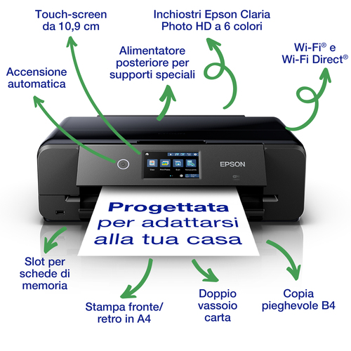 Stampante multifunzione a getto di inchiostro Epson Expression Photo XP-980 Con filo e senza fili - Colore - Fotocopiatric