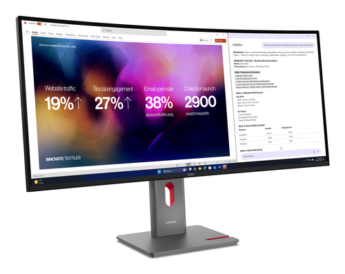 Lenovo ThinkVision P40WD-40 Monitor. Display diagonal: 100.8 cm (39.7"), Display resolution: 5120 x 2160 pixels, HD type: 