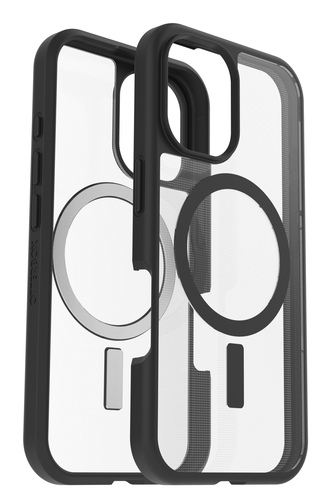 OtterBox React Case for Apple iPhone 16 Smartphone - Black Crystal (Clear/Black) - 1 - Drop Resistant, Scrape Resistant - 