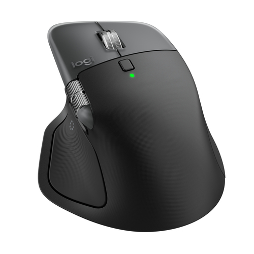 Logitech MX Master 4 for Mac Mouse - Bluetooth - USB Type C, USB Type A - Darkfield - 8 Button(s) - Space Black - Wireless