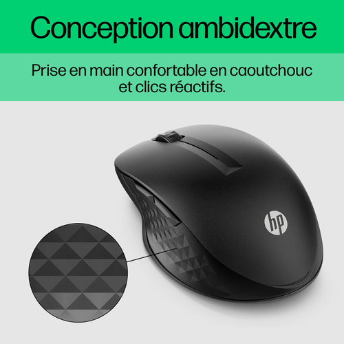 HP 430 Multi-Device Wireless Mouse. Form factor: Ambidextrous. Movement detection technology: Optical, Device interface: R