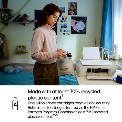 HP Deskjet 2922 Wireless Inkjet Multifunction Printer - Colour - White - Copier/Printer/Scanner - 4800 x 1200 dpi Print - 