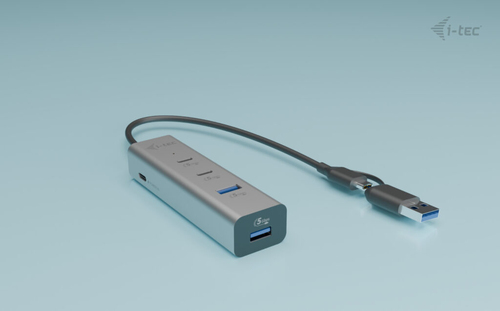 i-tec Metal CAHUBMETAL2A2CPD. Hostschnittstelle: USB 3.2 Gen 1 (3.1 Gen 1) Type-A + Type-C, Hub interfaces: USB 3.2 Gen 1 