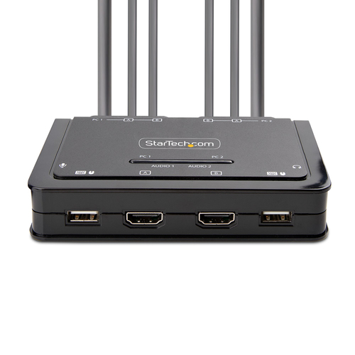 StarTech.com KVM Switchbox - 2 Computer(s) - 1 Local User(s) - 4K - 3840 x 2160 - 4 x USB - USB 2.0 - 6 x HDMI - Desktop