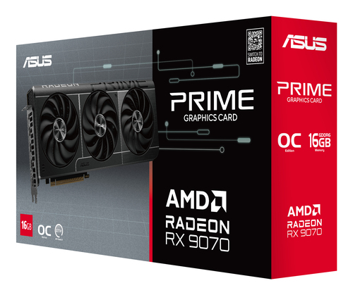Carte Graphique Asus AMD Radeon RX 9070 - 16 Go GDDR6 - 7680 x 4320 - 2,14 GHz Horloge de jeu - 2,61 GHz Boost clock - 256