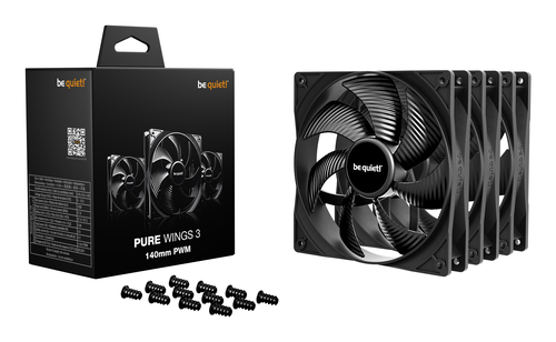 be quiet! Pure Wings 3 3 Pack Kühllüfter - Multimedia-System, PC, Kühler - 140 mm Maximum Fan Diameter - 3 x Fan(s) - 97,5