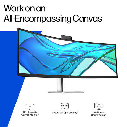 HP Series 5 Pro 49 inch DQHD Conferencing Monitor - 549pm. Display diagonal: 124.5 cm (49"), Display resolution: 5120 x 14