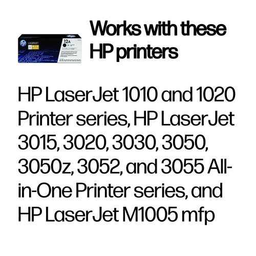 HP 12A (Q2612A) Original Padrão Yield Laser Cartucho de toner - Embalagem Individual - Preto - 1 Cada - Laser - Padrão Yie