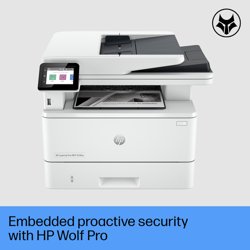 HP LaserJet Pro 4102fdw Wireless Multifunction Black and white Printer, Copier, Scanner; Duplex. Print technology: Laser, 