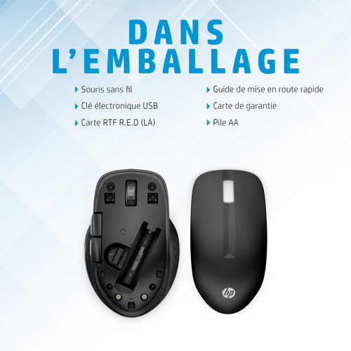 HP 430 Multi-Device Wireless Mouse. Form factor: Ambidextrous. Movement detection technology: Optical, Device interface: R