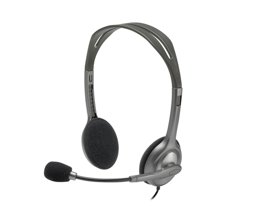 Logitech H110 Wired Over-the-head Stereo Headset - Black, Silver - Binaural - Semi-open - 32 Ohm - 20 Hz to 20 kHz - 180 c