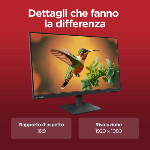 Lenovo L24-4e Monitor SCATOLA APERTA E DANNEGGIATA Dimensioni diagonale schermo: 60,5 cm (23.8"), Risoluzione del display: