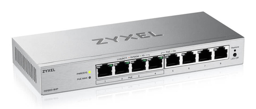Zyxel GS1200-8HPV3. Type de commutateur: Géré, Banc de commutateurs: L2. Type de port Ethernet RJ-45 de commutation de bas