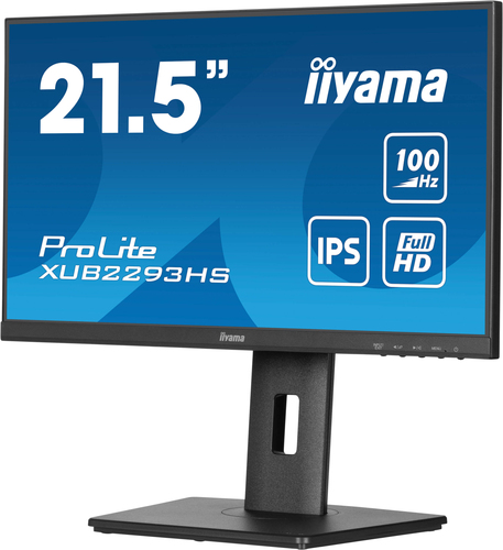 iiyama ProLite XUB2293HS-B6 22 Zoll Klasse Full HD LED-Monitor - 16:9 Format - Mattschwarz - 54,6 cm (21,5 Zoll) Viewable 