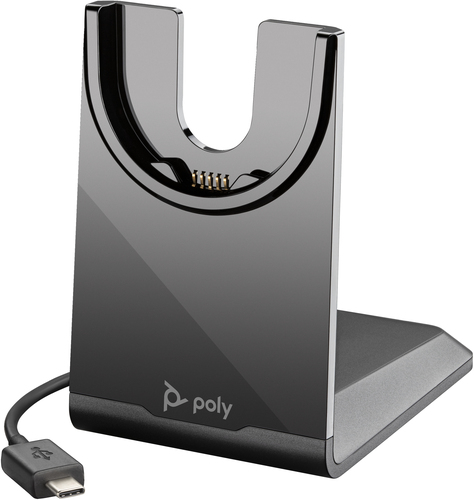 Poly Wired Cradle for Bluetooth Headset - Charging Capability - USB Type C - Black