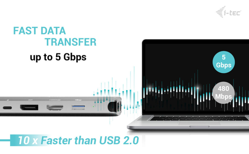 i-tec 10 Port(s) USB Type C Docking Station for Monitor, Notebook, Tablet PC, Workstation - Charging Capability - 3 Displa