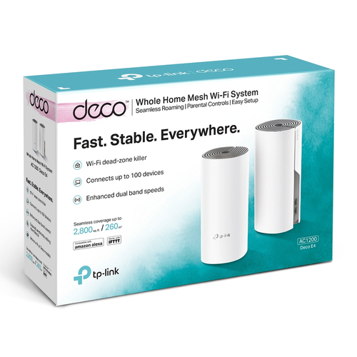 TP-Link Deco DECO E4 IEEE 802.11ac 1,17 Gbit/s Drahtloser Access Point - 2,40 GHz, 5 GHz - 2 x Interne Antenne(n) - MIMO-T
