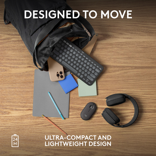 Mouse Logitech Pebble - Bluetooth - Grafite - Wireless