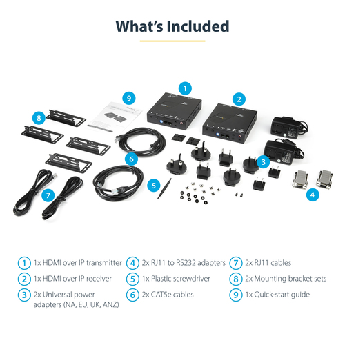 StarTech.com Video Extender Transmitter/Receiver - Wired - TAA Compliant - 1 Input Device - 1 Output Device - 100 m Range 
