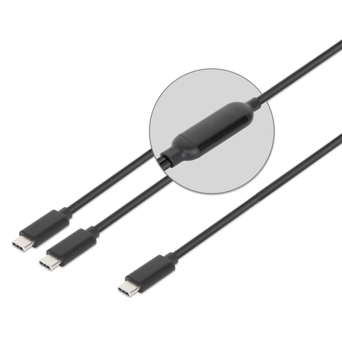 Manhattan 2 m USB-C Data Transfer Cable - Cable for Notebook, Netbook, Car Charger, Mobile Phone, Wall Charger, MacBook, U