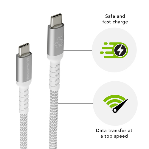 dbramante1928 ApS re-charge Pro 1.20 m USB-C Data Transfer Cable - 30 / Carton - Cable for Charger - 480 Mbit/s - White