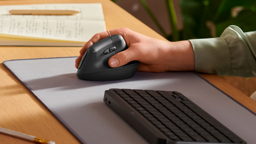 Logitech Lift Mouse - Bluetooth/Radio Frequency - USB Type A - Optical - 6 Button(s) - 4 Programmable Button(s) - Graphite