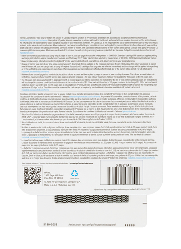 HP Instant Ink Enrollment Card - POSA/NL - 15/50/100/300 page plan. Country of origin: Germany