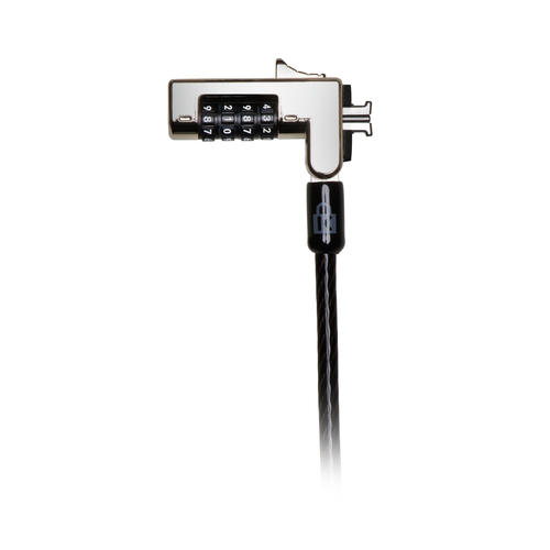 Kensington Slim Cable Lock For Notebook - 1.83 m Cable - Resettable - 4-digit - Combination Lock - Black - Carbon Steel - 
