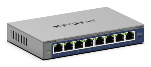 Commutateur Ethernet Netgear ProSafe Plus GS108E 8 Ports - Gigabit Ethernet - 10/100/1000Base-T - Gris - 2 Couche supporté