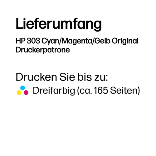 HP 303 Standard Kapazität Tintenstrahl Tintenpatrone - Dreifarbig - Originaler Pack