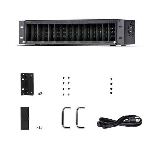 StarTech.com 15-Slot Unmanaged Media Converter Chassis, 19in Rackmount for MCM Media Converter Series, Active Cooling, TAA