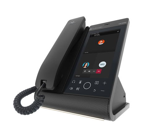 Teams C470HD Total Touch IP-Phone PoE GbE black with integrated BT and Dual Band Wi-Fi
2 Ethernet 10/100/1000 ports, 720x1