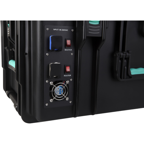 DEQSTER KT20C USB-C Tablet-Koffer (2. Gen.) für 20 Tablets, Drinnen, Draußen, AC, Schwarz, Türkis