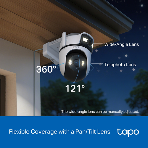 TP-Link Tapo Outdoor Dual Lens Pan/Tilt Security Camera. Type: IP security camera, Placement supported: Outdoor, Connectiv
