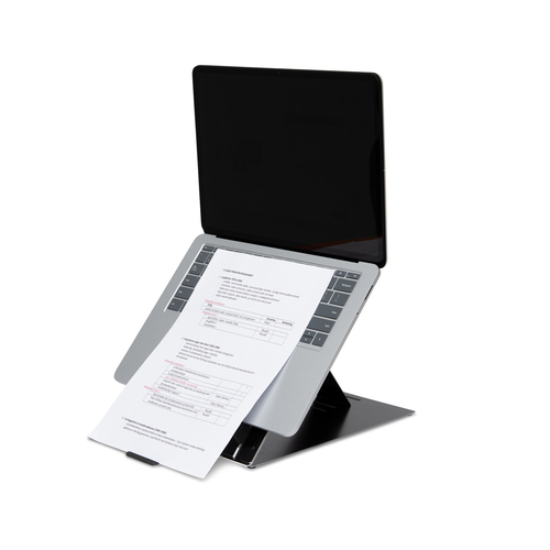 R-Go Altura ajustável Sustentação do Notebook - 25,4 cm (10") para 55,9 cm (22") Suporte de ecrã - Alumínio - Preto - Para